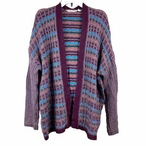 Soft Surroundings Eirene Striped Open Front Cardigan Womens Sz L/XL Contemporary